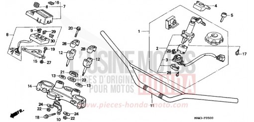 HANDLE PIPE/TOP BRIDGE XL600VT de 1996